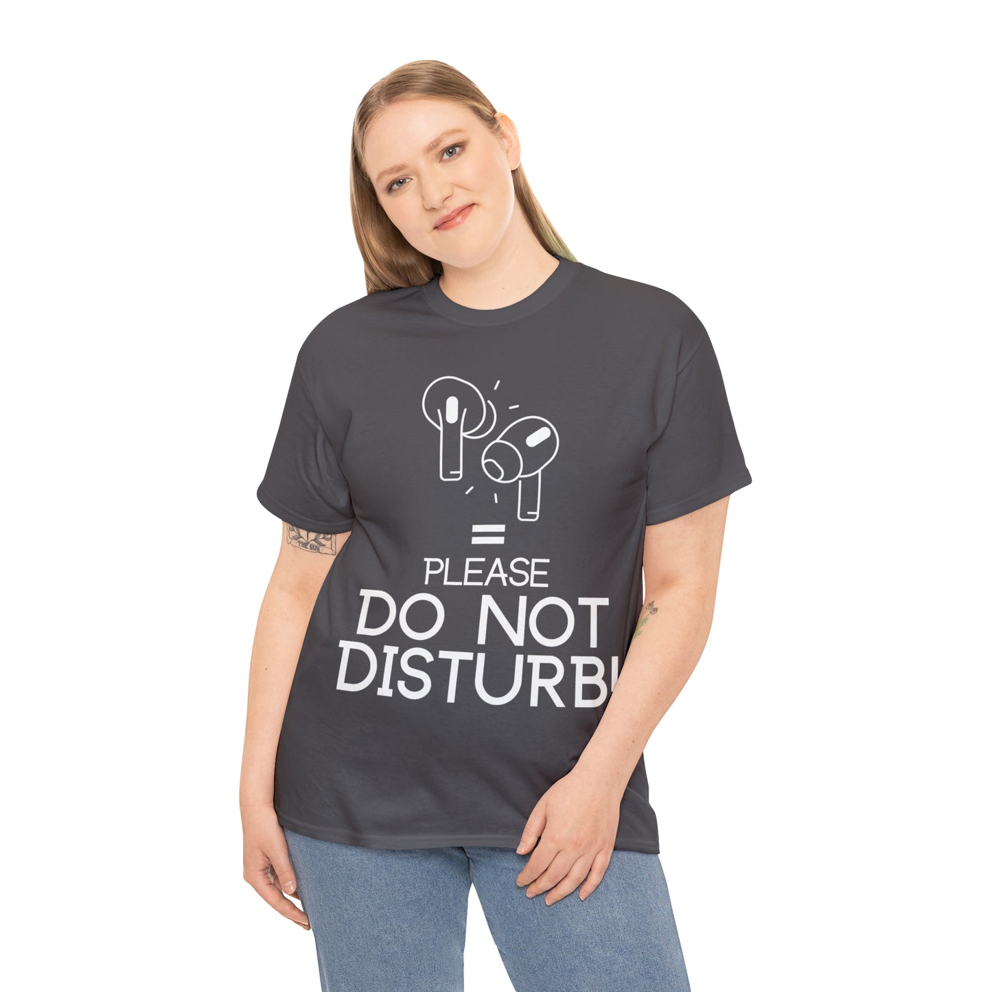 Earphones equals Do Not Disturb - Unisex Heavy Cotton Tee