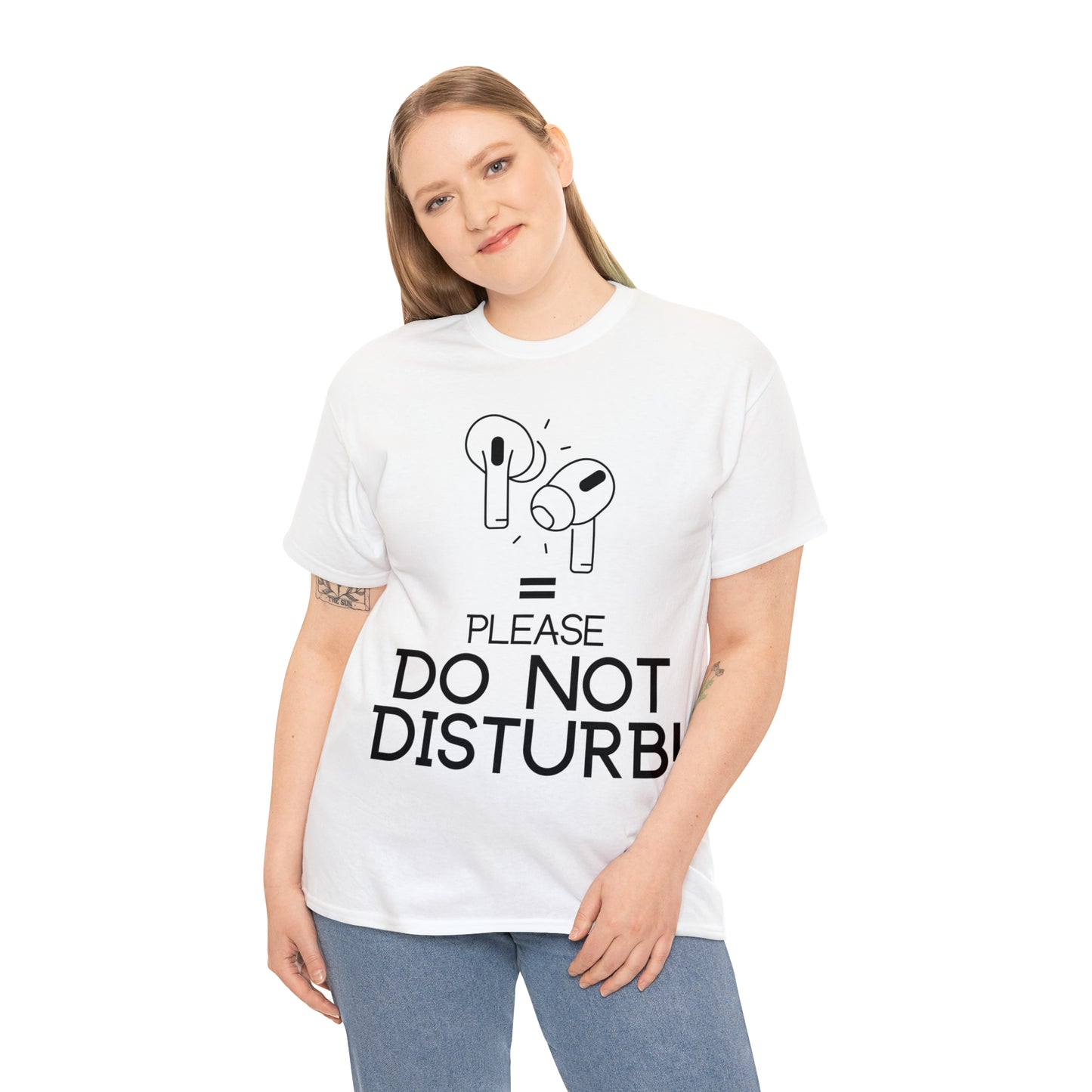 Earphones equals Do Not Disturb - Unisex Heavy Cotton Tee