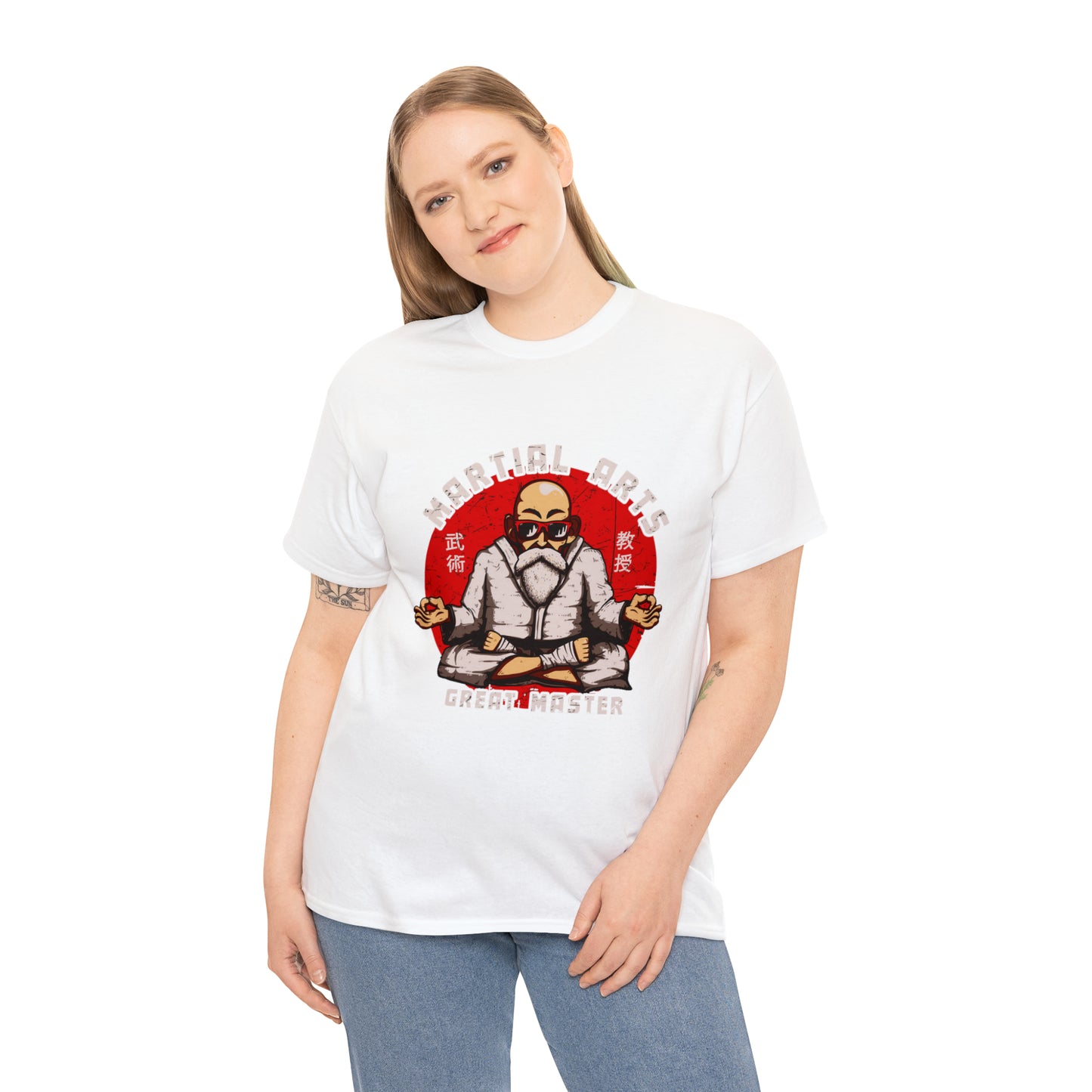 Cartoon Art - Martial Arts Panda - Unisex Heavy Cotton Tee