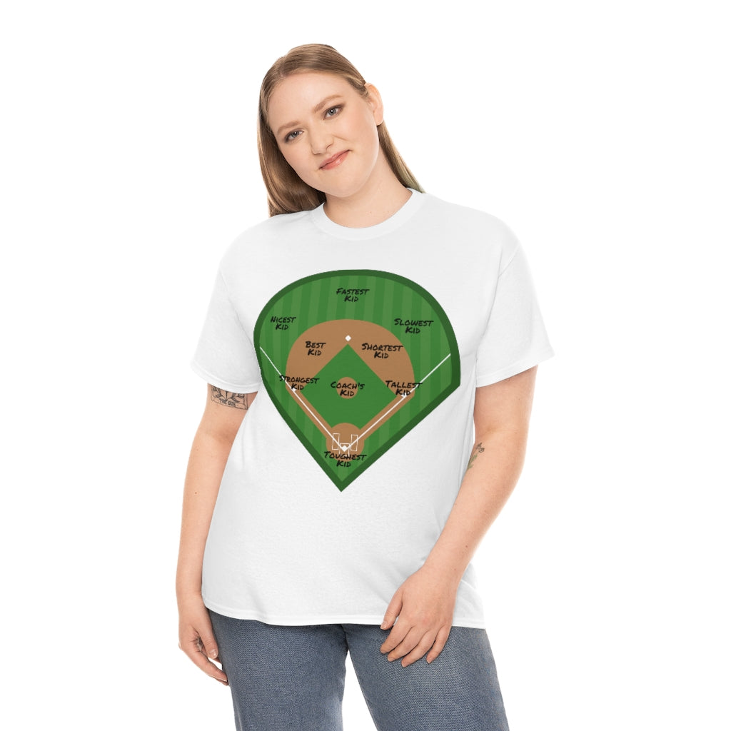 Baseball - Softball - Diamond Postitions - A game For Everyone - Unisex Cotton Tee