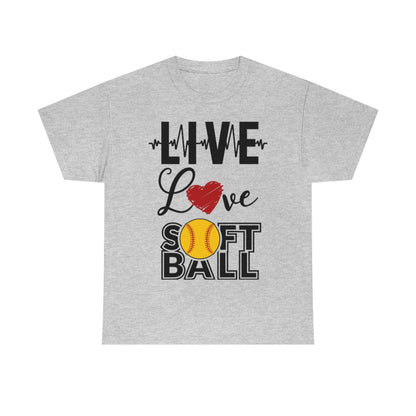 Live Love Softball - Unisex Cotton Tee