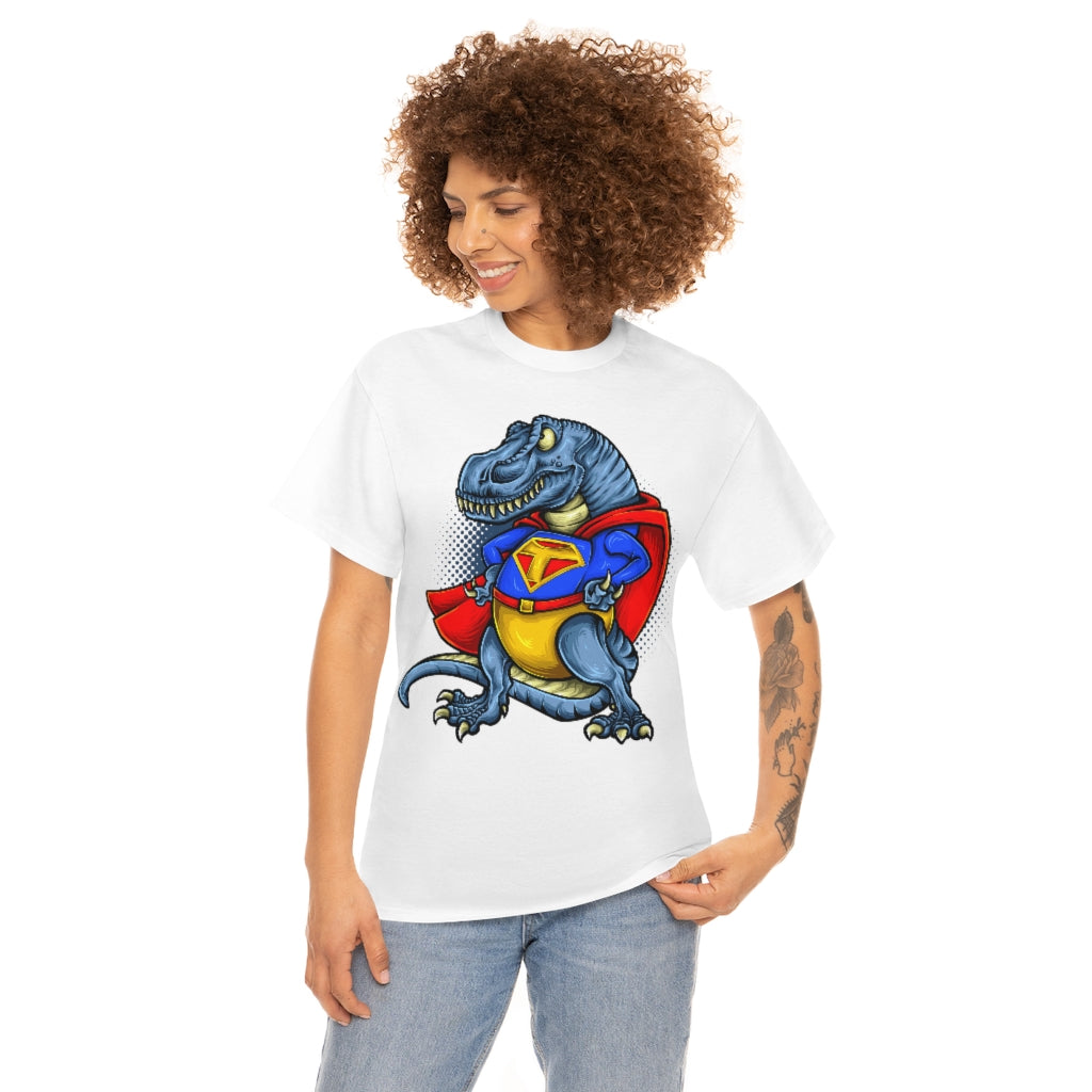 Cartoon Art - Super T-Rex - Unisex Heavy Cotton Tee