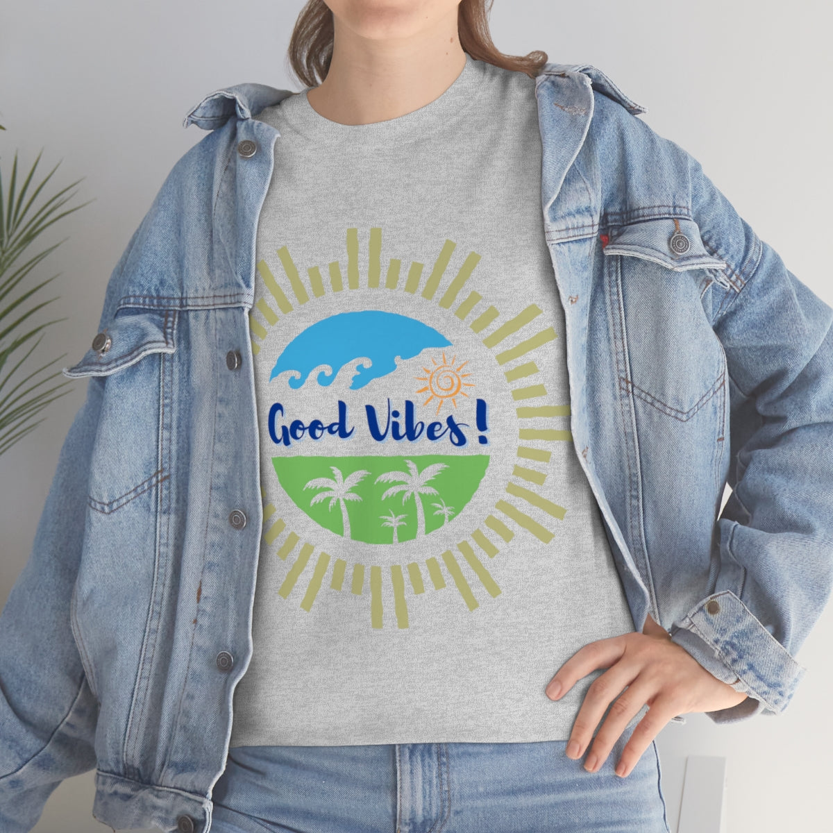 Good Vibes Summer Surf - Unisex Heavy Cotton Tee