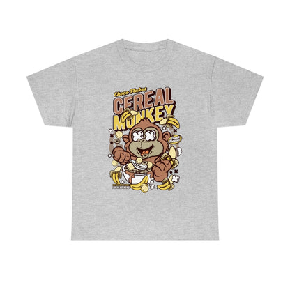 Cartoon Mad Monkey Cereal - Unisex Heavy Cotton Tee