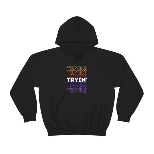 Tryin' Repeating Rainbow - Unisex Heavy Blend™ Hooded Sweatshirt