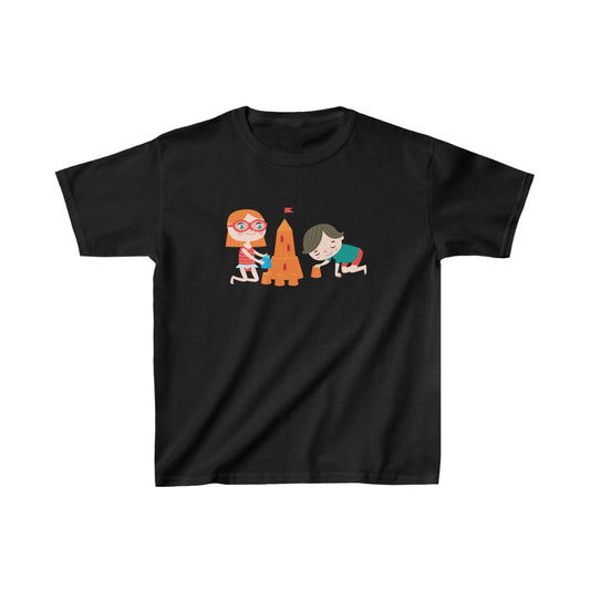 Cartoon Kids & Sandcastle - Kids Heavy Cotton™ Tee