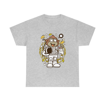 Cartoon Mad Monkey Astronaut - Unisex Heavy Cotton Tee