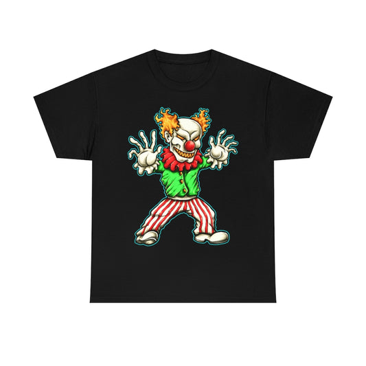 Cartoon Art Series - Evil Clown - Unisex Heavy Cotton Tee