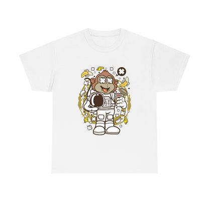 Cartoon Mad Monkey Astronaut - Unisex Heavy Cotton Tee