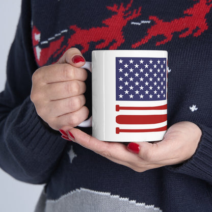 USA Flag Softball - Ceramic Mug 11oz