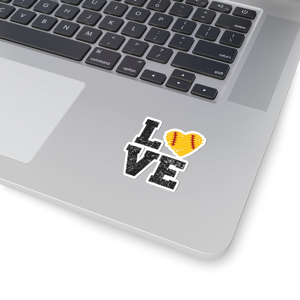 LOVE Softball - Kiss-Cut Stickers