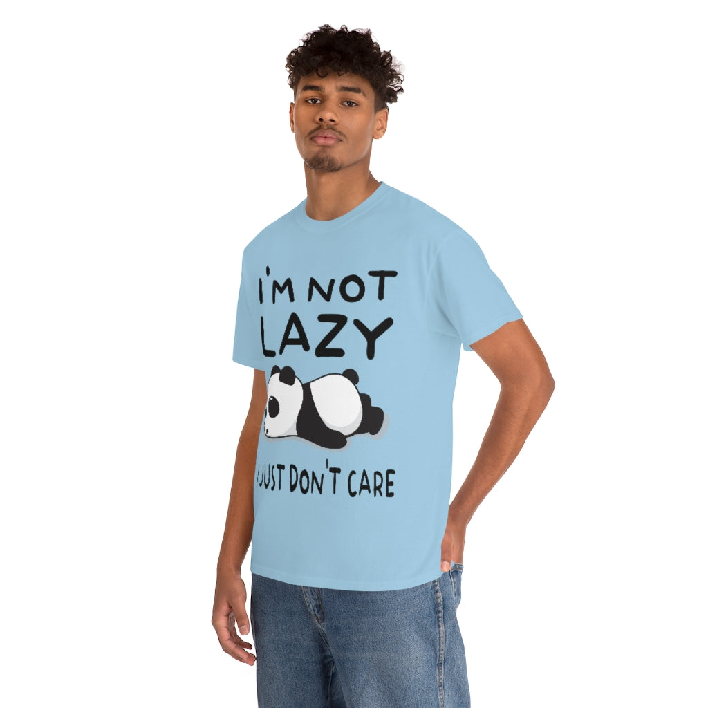 I'm Not Lazy Panda - Unisex Heavy Cotton Tee