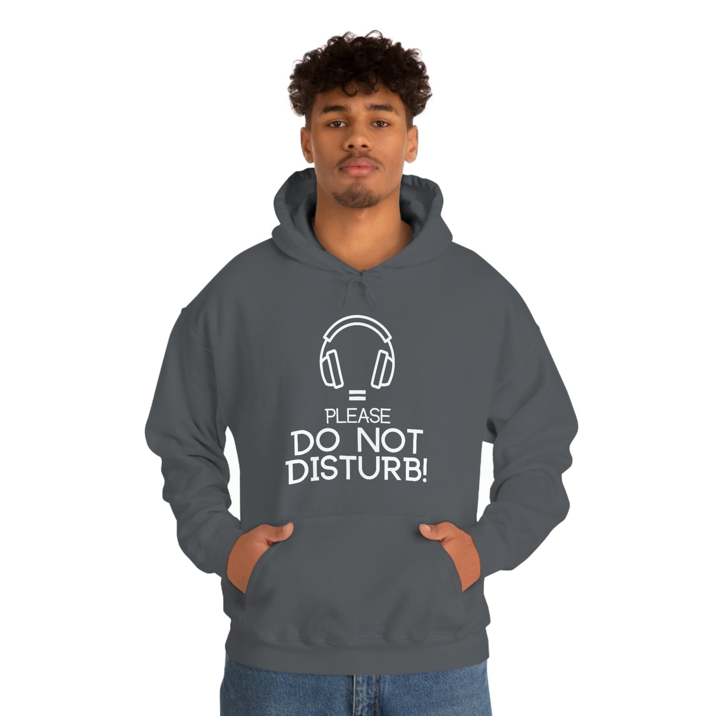 Headphones equals Do Not Disturb - Unisex Heavy Blend™ Hooded Sweatshirt