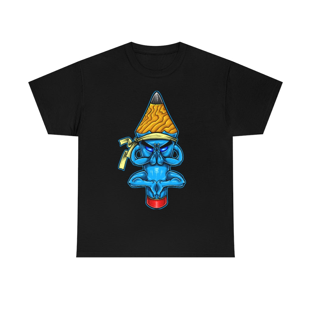 Cartoon Art - Pencil Meditation - Unisex Heavy Cotton Tee