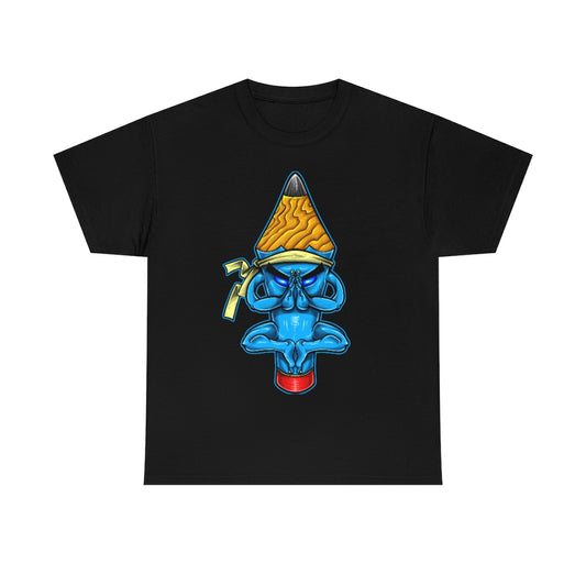 Cartoon Art - Pencil Meditation - Unisex Heavy Cotton Tee