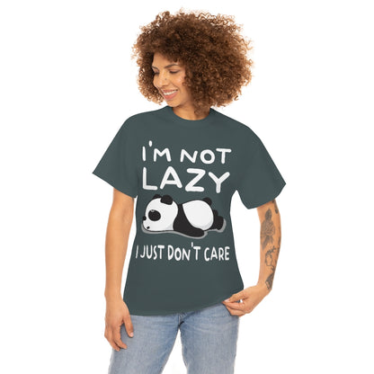 I'm Not Lazy Panda - Unisex Heavy Cotton Tee