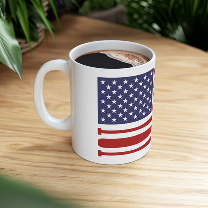 USA Flag Softball - Ceramic Mug 11oz