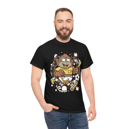 Cartoon Mad Monkey Soccer - Unisex Heavy Cotton Tee