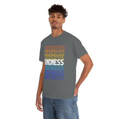 KINDNESS - repeating rainbow - Unisex Heavy Cotton Tee