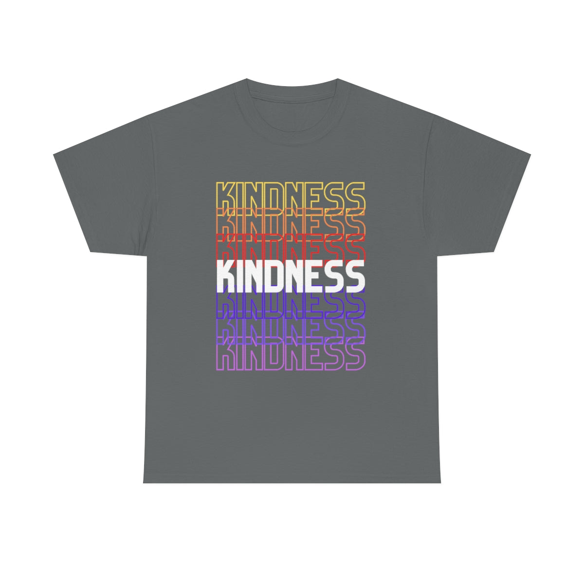 KINDNESS - repeating rainbow - red-purple - Unisex Heavy Cotton Tee