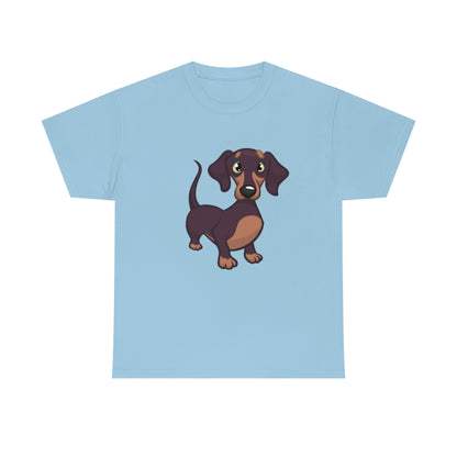 Cartoon Dog Puppy - Daschund - Unisex Heavy Cotton Tee