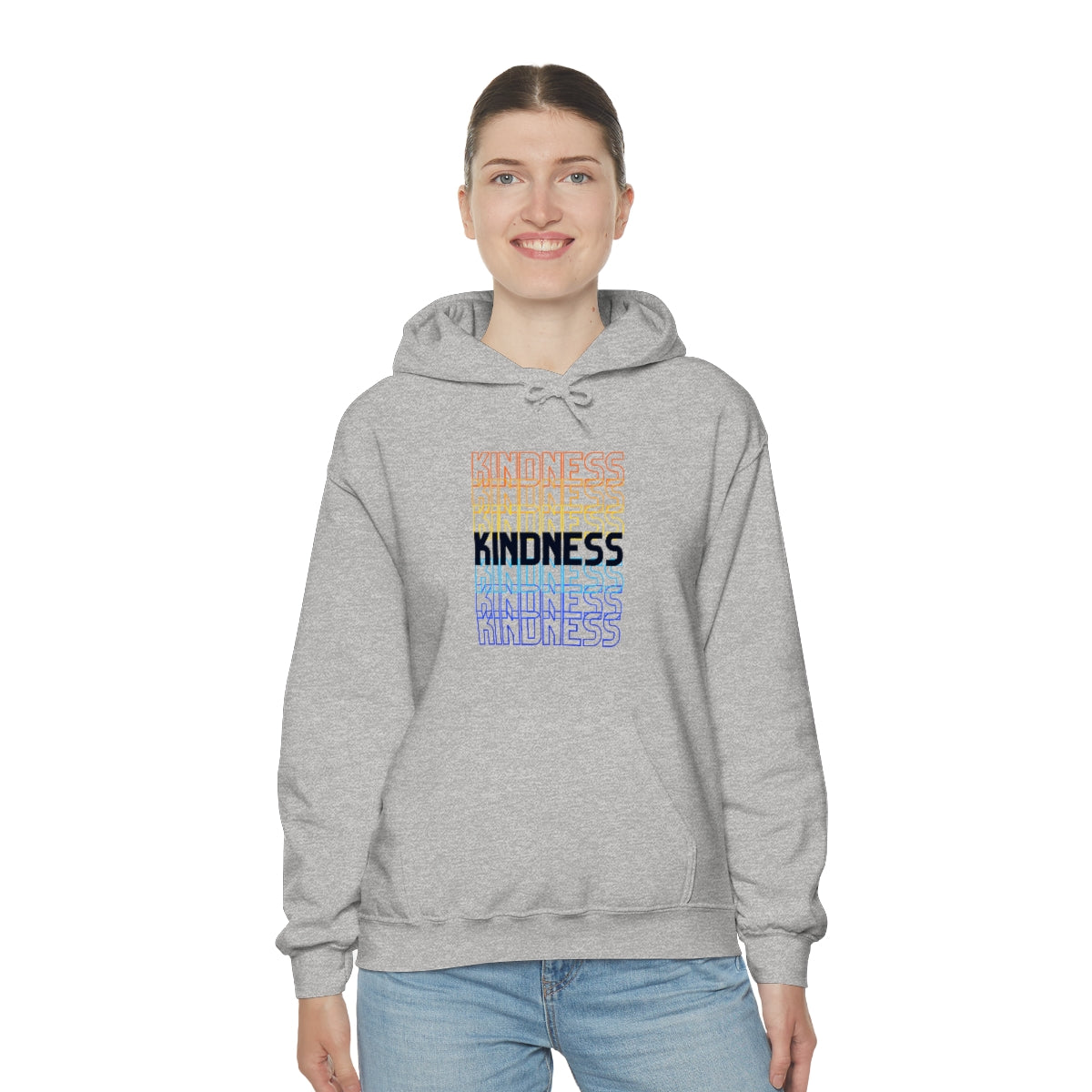 Kindness Repeating Rainbow - Rainbow -Unisex Heavy Blend™ Hooded Sweatshirt