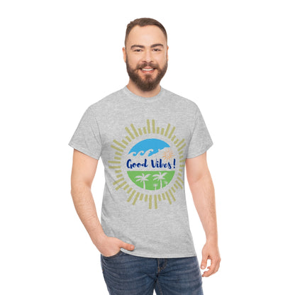 Good Vibes Summer Surf - Unisex Heavy Cotton Tee