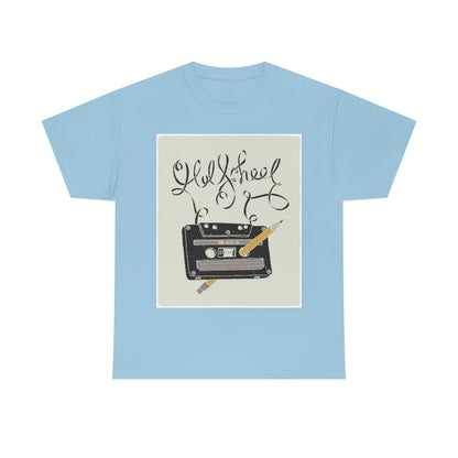 Retro - Old School Cassette Tape and Pencil - Unisex Heavy Cotton Tee