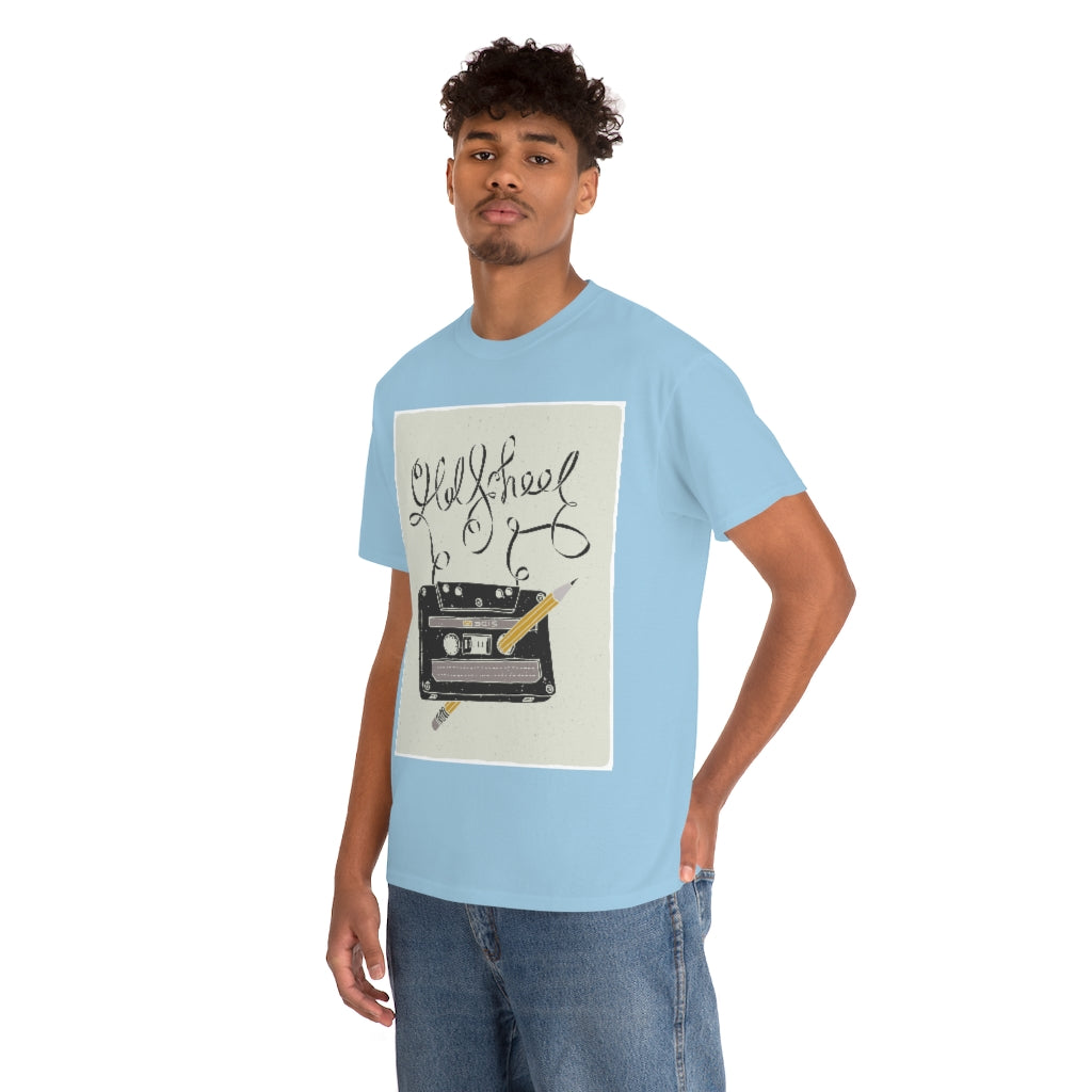 Retro - Old School Cassette Tape and Pencil - Unisex Heavy Cotton Tee