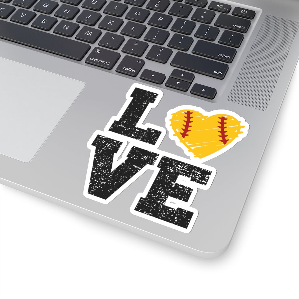 LOVE Softball - Kiss-Cut Stickers