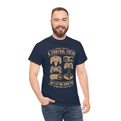 Distressed Retro - Game Control Freak - Unisex Heavy Cotton Tee