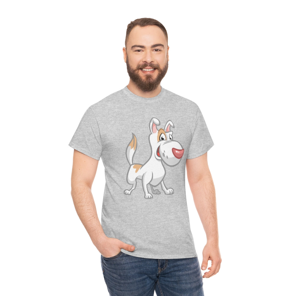 Cartoon Dog White with eye-patch - Unisex Heavy Cotton Tee