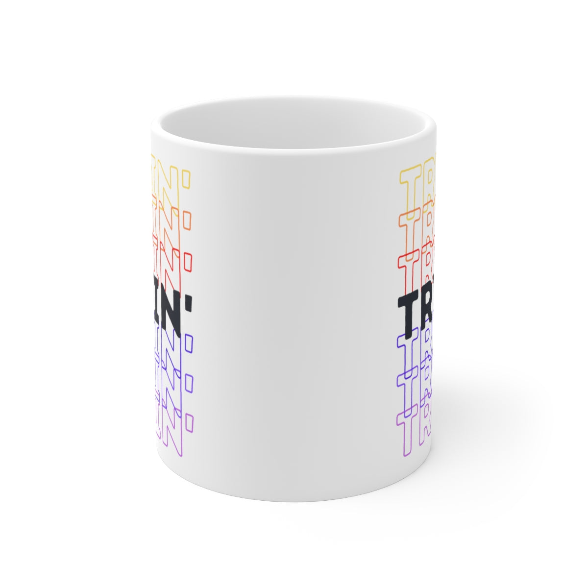 Tryin' - Rainbow Words - Ceramic Mug 11oz