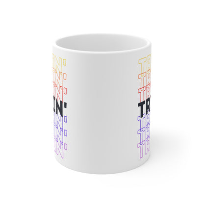 Tryin' - Rainbow Words - Ceramic Mug 11oz