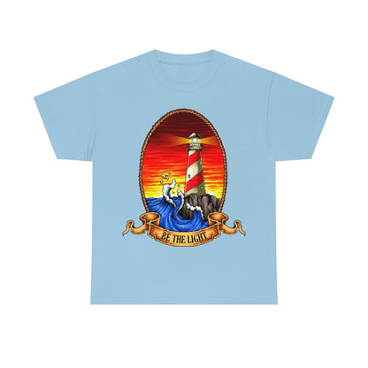 Cartoon Art - Lighthouse - Be The Light - Unisex Heavy Cotton Tee