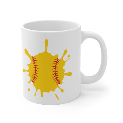 Softball Splat - Ceramic Mug 11oz