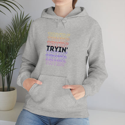 Tryin' Repeating Rainbow - Unisex Heavy Blend™ Hooded Sweatshirt