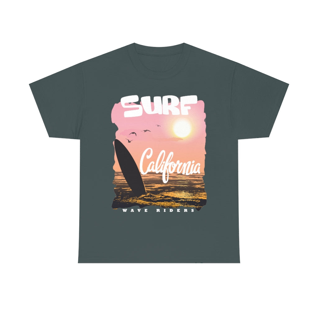 Surf California Retro T-shirt - Unisex Heavy Cotton Tee