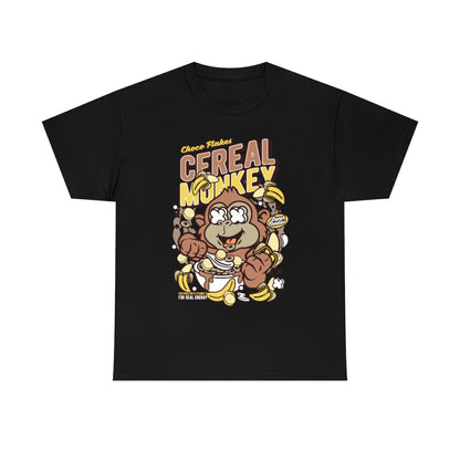 Cartoon Mad Monkey Cereal - Unisex Heavy Cotton Tee