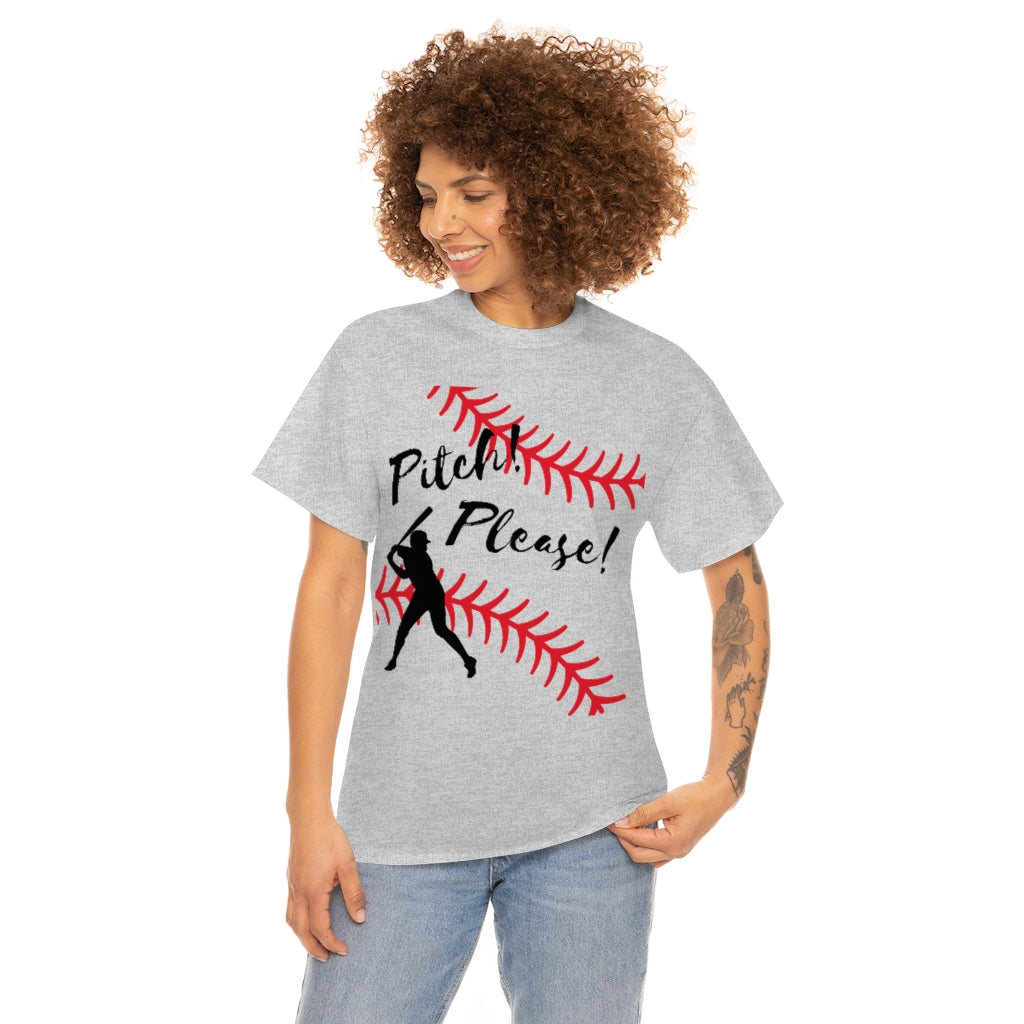 Softball - Pitch! Please! - Unisex Cotton Tee