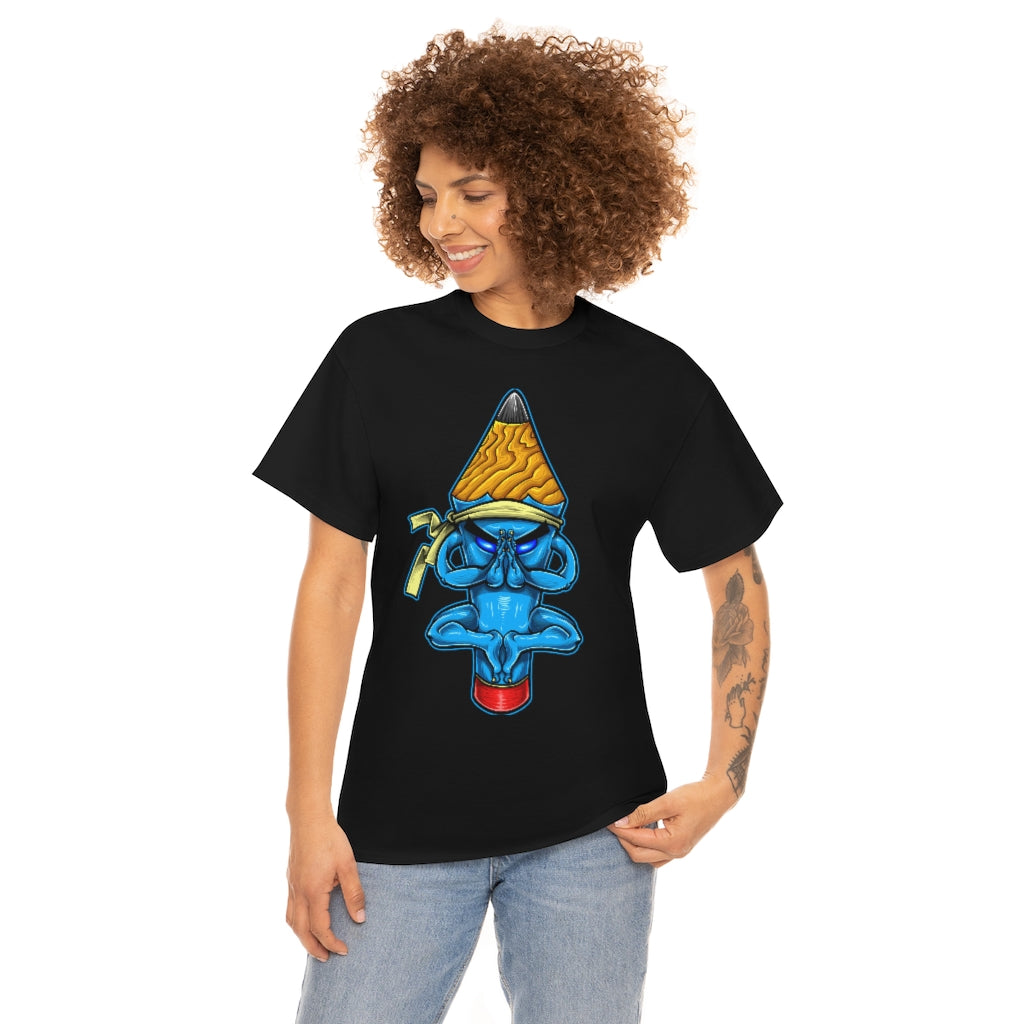 Cartoon Art - Pencil Meditation - Unisex Heavy Cotton Tee