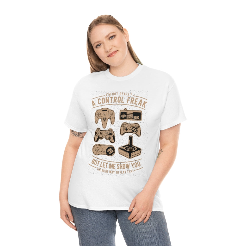 Distressed Retro - Game Control Freak - Unisex Heavy Cotton Tee