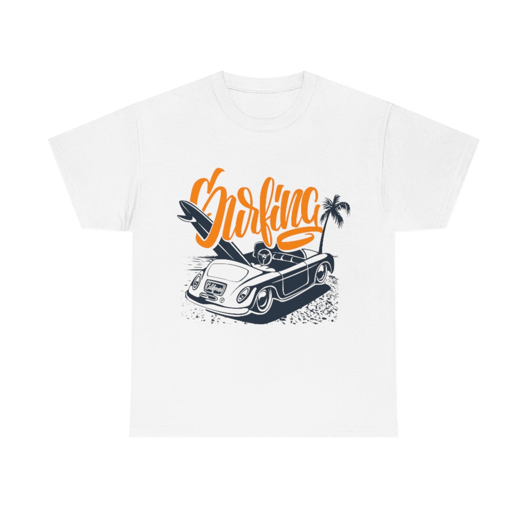 Surfing Convertible VW - Unisex Heavy Cotton Tee