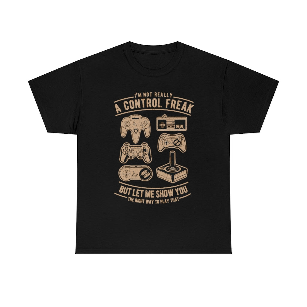 Distressed Retro - Game Control Freak - Unisex Heavy Cotton Tee