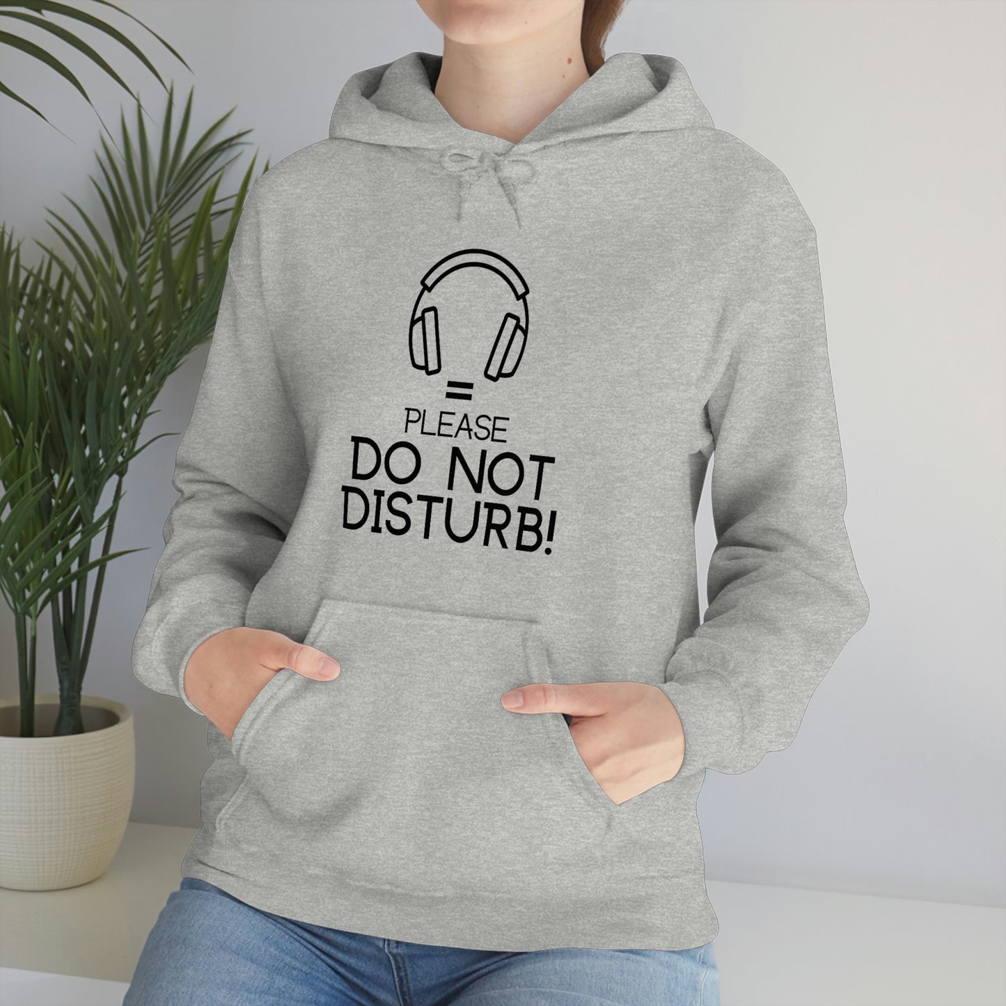 Headphones equals Do Not Disturb - Unisex Heavy Blend™ Hooded Sweatshirt