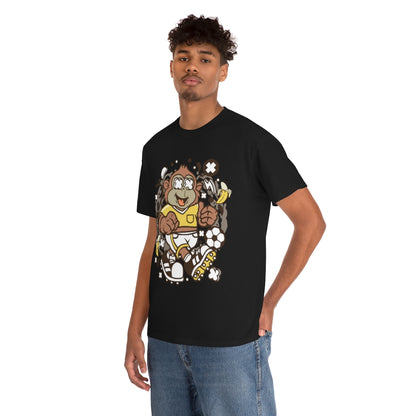 Cartoon Mad Monkey Soccer - Unisex Heavy Cotton Tee