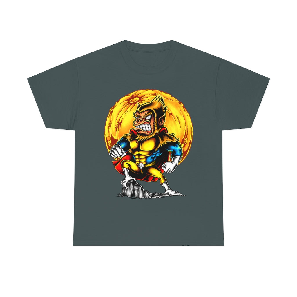 Cartoon Art - Manic Moon Ape - Unisex Heavy Cotton Tee