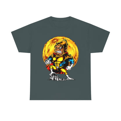 Cartoon Art - Manic Moon Ape - Unisex Heavy Cotton Tee