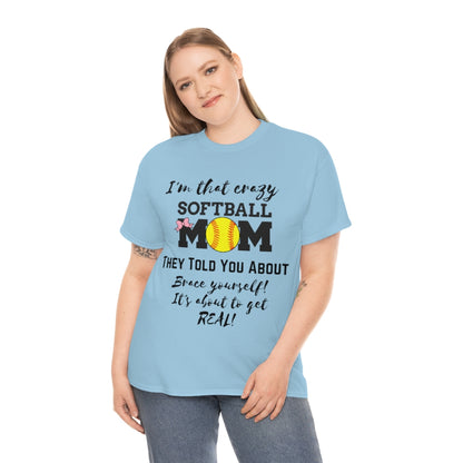 Crazy Softball MOM - Unisex Cotton Tee