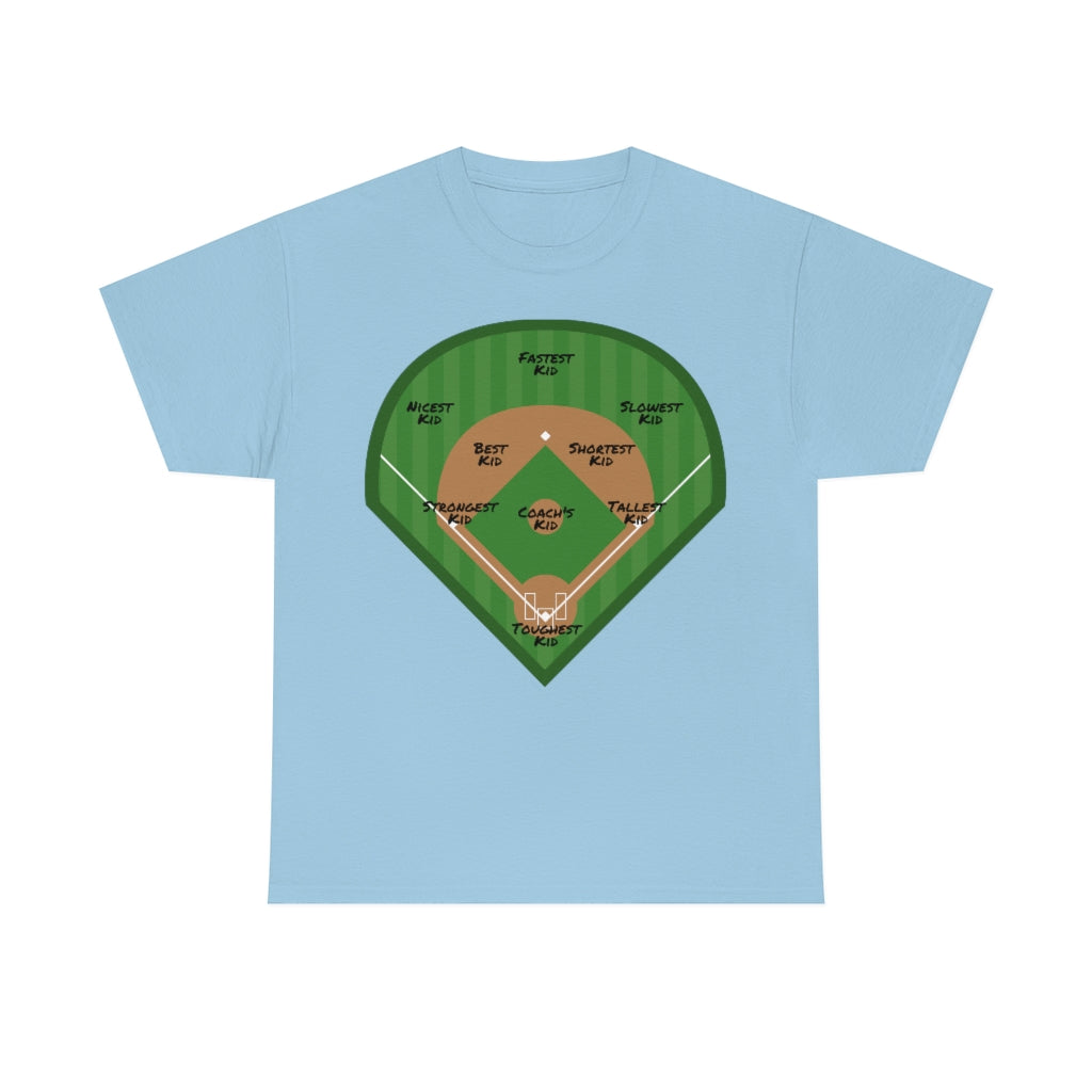 Baseball - Softball - Diamond Postitions - A game For Everyone - Unisex Cotton Tee